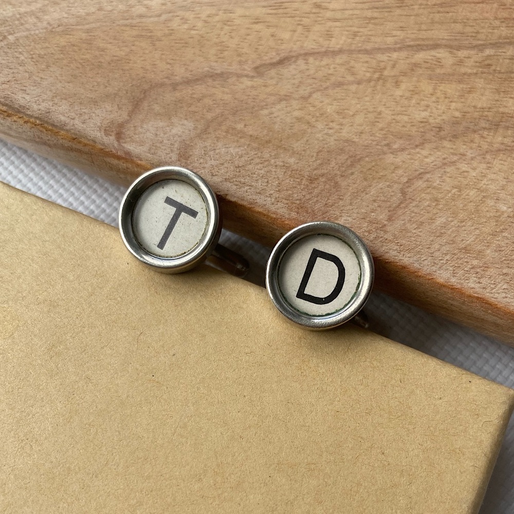 CUFFLINKS Monogram Vintage Typewriter Keys NEW